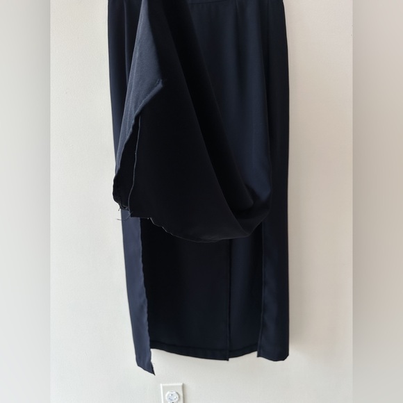 Vintage Pariscope Maxi Length Wrap Skirt With Slits - Dark Navy- Size Est. Large - Picture 3 of 8